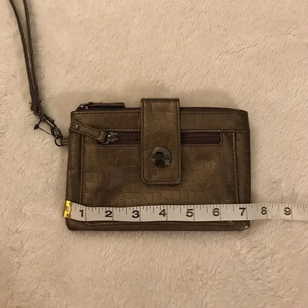 : : Kenneth Cole NEW Reaction Bronze Metallic Wristlet : : - Picture 4 of 10
